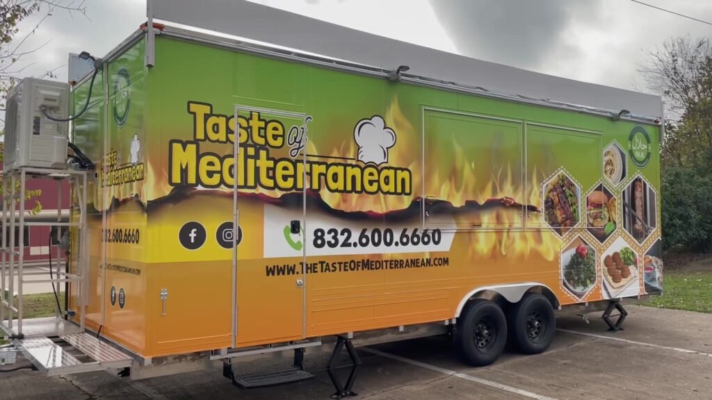 Food Trailer Wrap Taste Of Mediterranean in Houston, TX