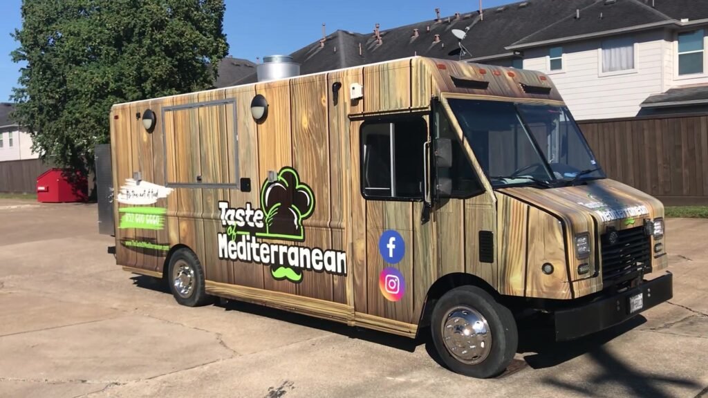 Food truck wrap for Taste of Mediterranean in Houston, TX