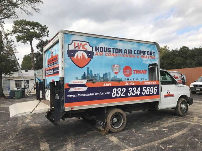 Box truck wrap for Houston Air Comfort air conditioning and heating