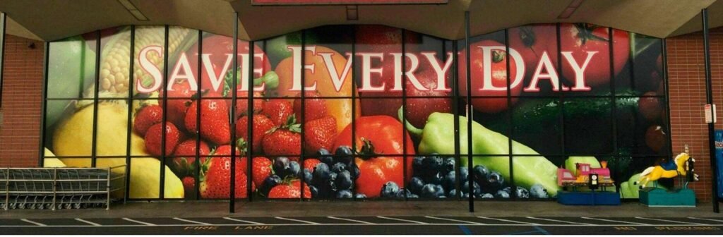 Window graphics for Grocery store in Houston, TX