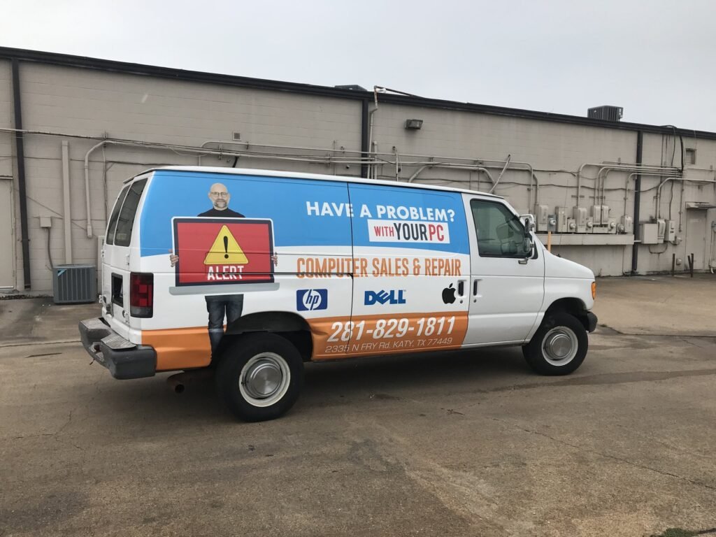 Van wrap for Computer repair in Houston, TX